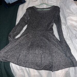 Express Charcoal Long Sleeve Dress